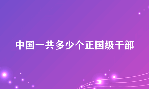 中国一共多少个正国级干部