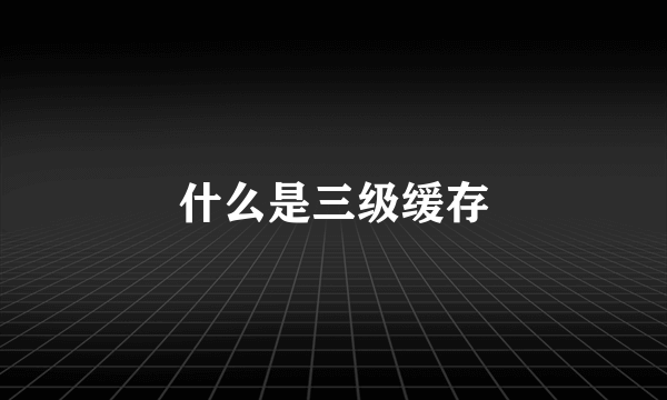 什么是三级缓存