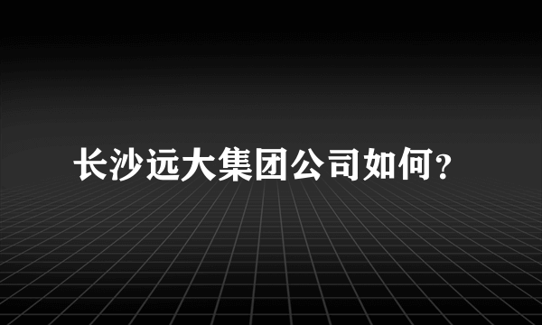 长沙远大集团公司如何？