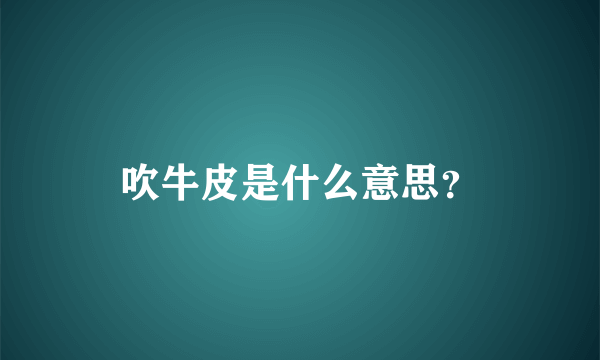 吹牛皮是什么意思？