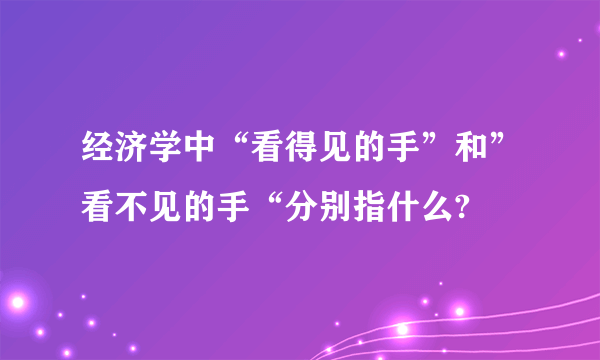 经济学中“看得见的手”和”看不见的手“分别指什么?