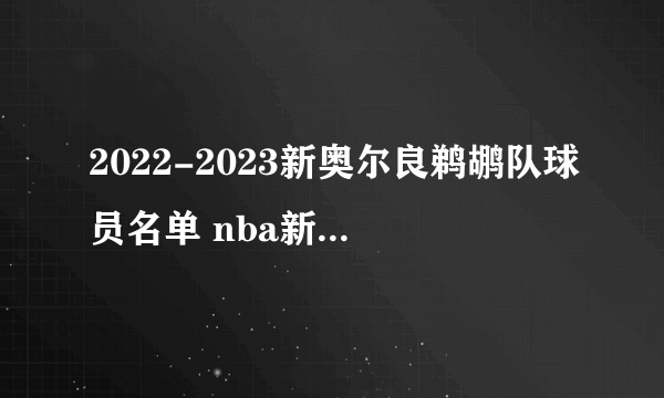 2022-2023新奥尔良鹈鹕队球员名单 nba新奥尔良鹈鹕队阵容2023