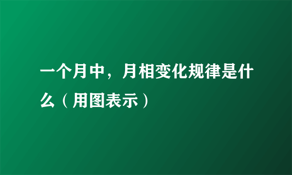 一个月中，月相变化规律是什么（用图表示）