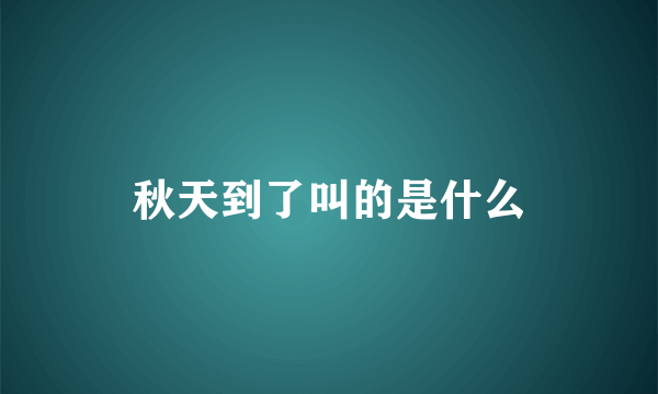 秋天到了叫的是什么