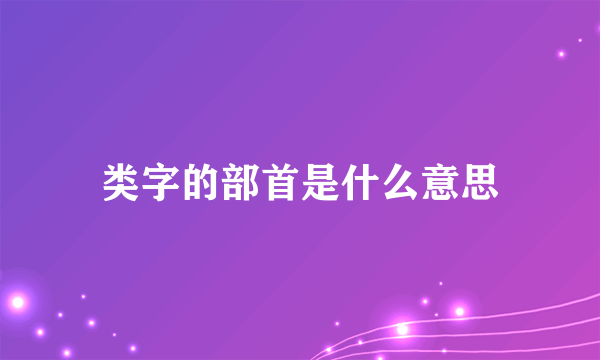 类字的部首是什么意思