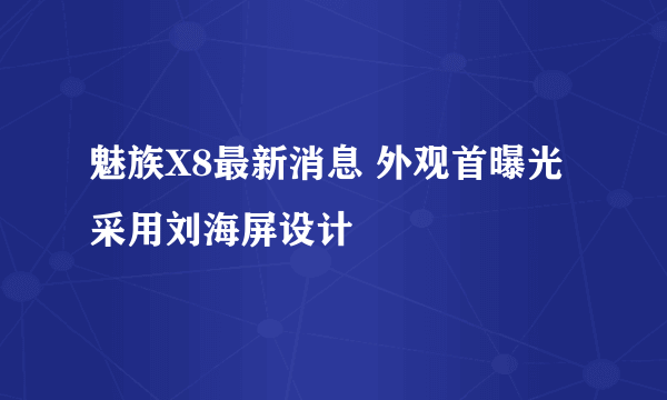 魅族X8最新消息 外观首曝光采用刘海屏设计