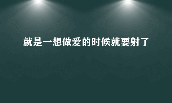 就是一想做爱的时候就要射了