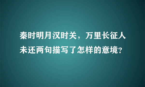 秦时明月汉时关，万里长征人未还两句描写了怎样的意境？