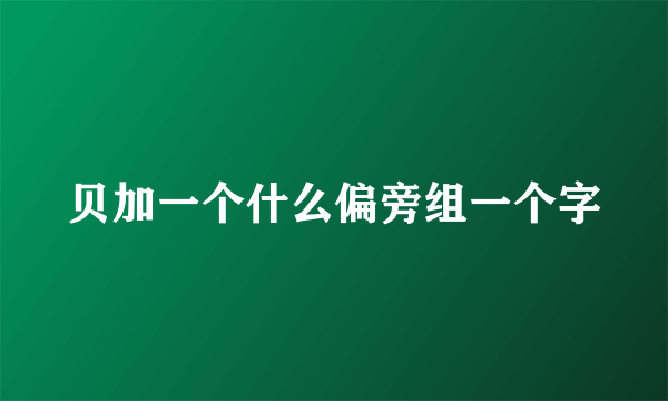 贝加一个什么偏旁组一个字