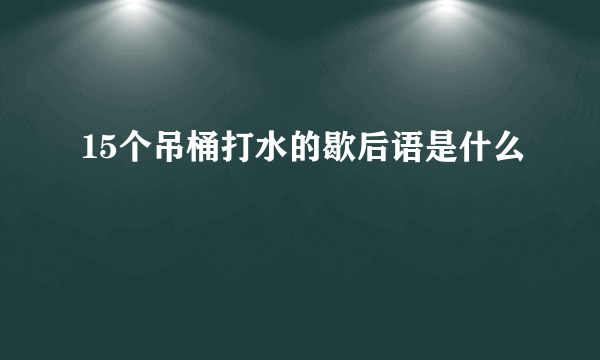 15个吊桶打水的歇后语是什么