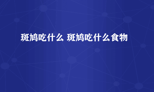 斑鸠吃什么 斑鸠吃什么食物