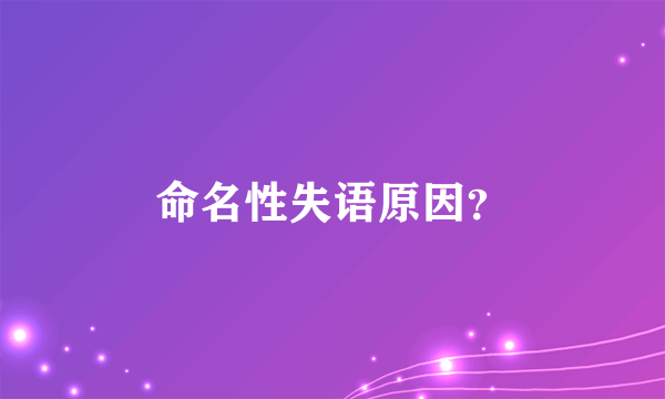 命名性失语原因？