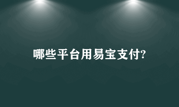 哪些平台用易宝支付?