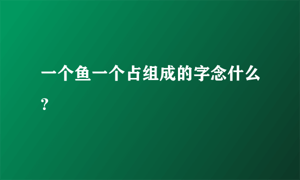 一个鱼一个占组成的字念什么？