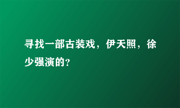 寻找一部古装戏，伊天照，徐少强演的？