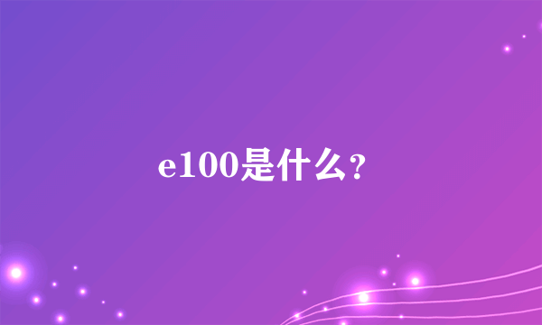 e100是什么？