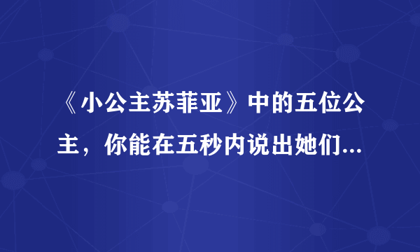 《小公主苏菲亚》中的五位公主，你能在五秒内说出她们的名字吗？