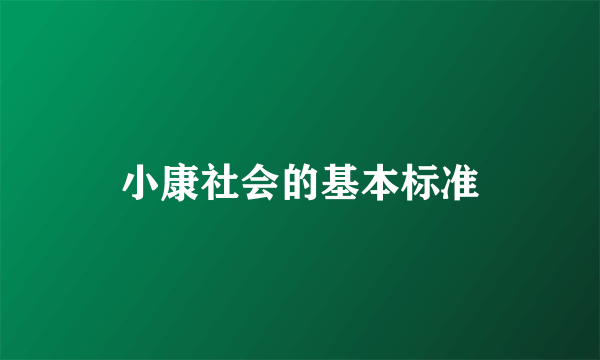 小康社会的基本标准