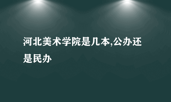 河北美术学院是几本,公办还是民办