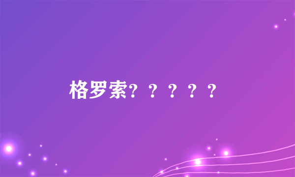 格罗索？？？？？