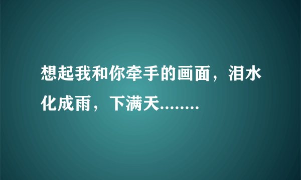 想起我和你牵手的画面，泪水化成雨，下满天.............的歌名是什么???