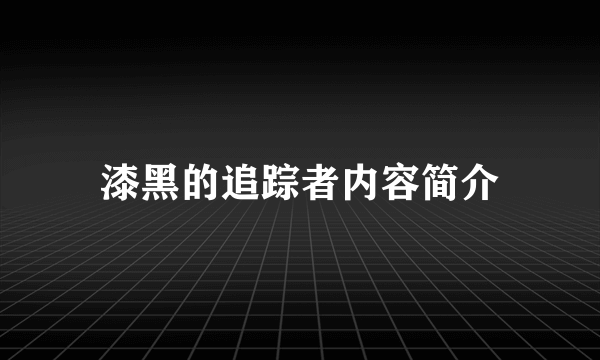 漆黑的追踪者内容简介