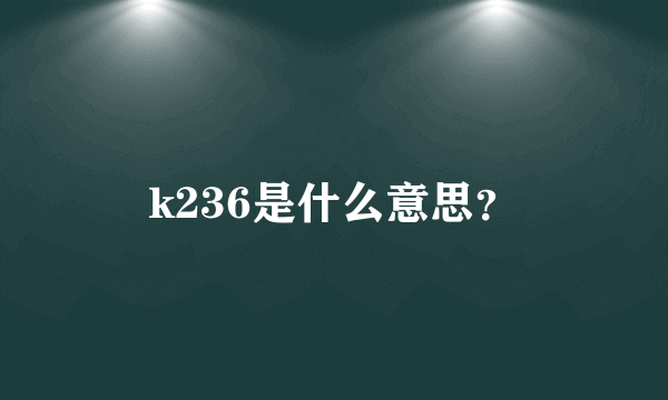 k236是什么意思？