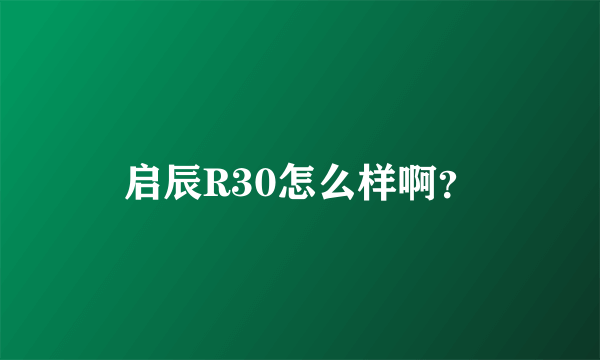 启辰R30怎么样啊？