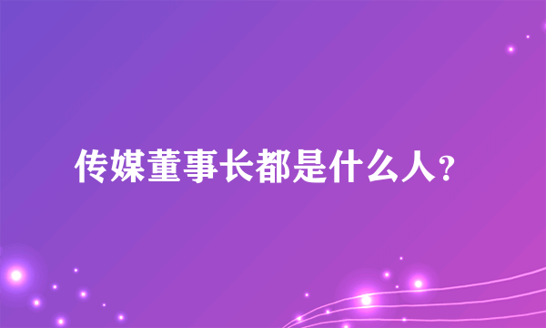 传媒董事长都是什么人？