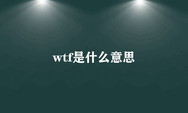 wtf是什么意思