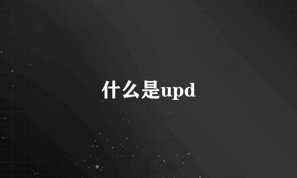 什么是upd