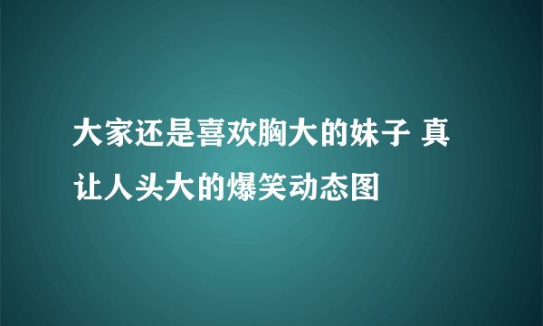 大家还是喜欢胸大的妹子 真让人头大的爆笑动态图