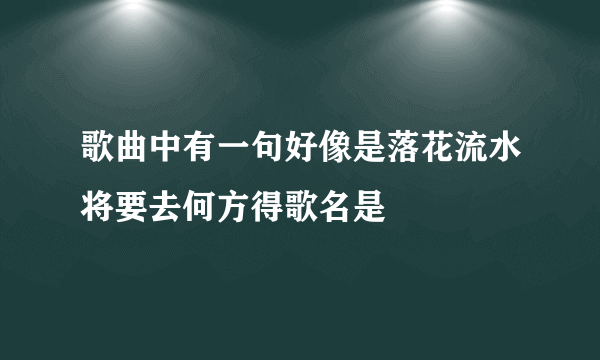 歌曲中有一句好像是落花流水将要去何方得歌名是