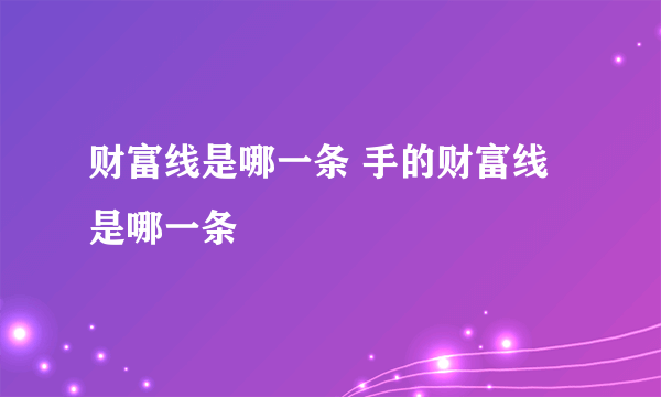 财富线是哪一条 手的财富线是哪一条