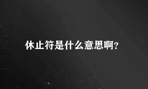 休止符是什么意思啊？