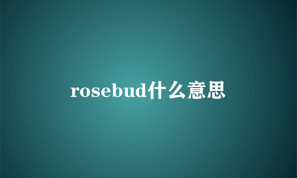 rosebud什么意思