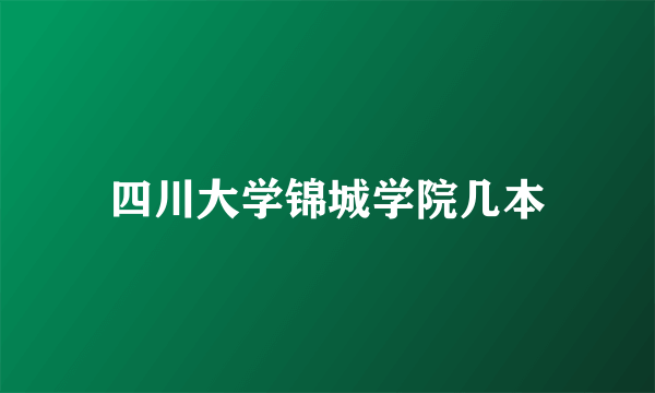 四川大学锦城学院几本