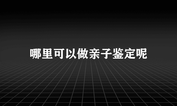 哪里可以做亲子鉴定呢