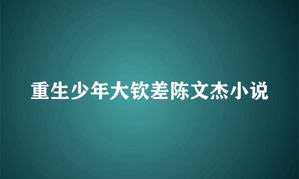 重生少年大钦差陈文杰小说