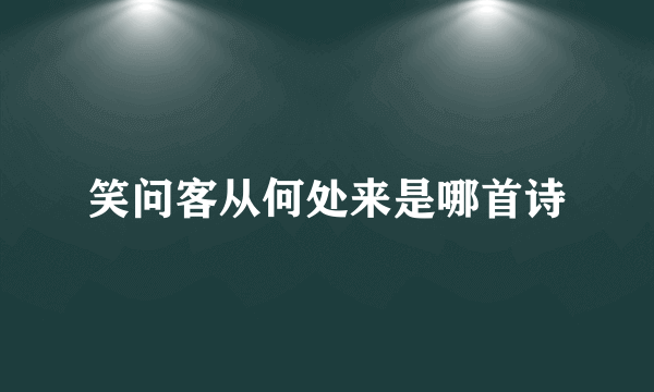 笑问客从何处来是哪首诗