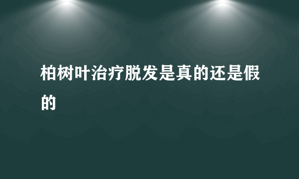 柏树叶治疗脱发是真的还是假的