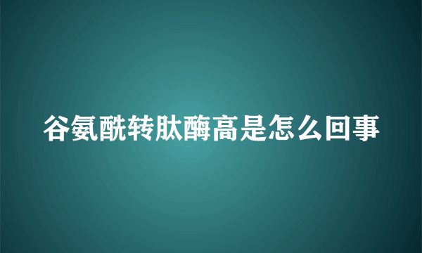 谷氨酰转肽酶高是怎么回事