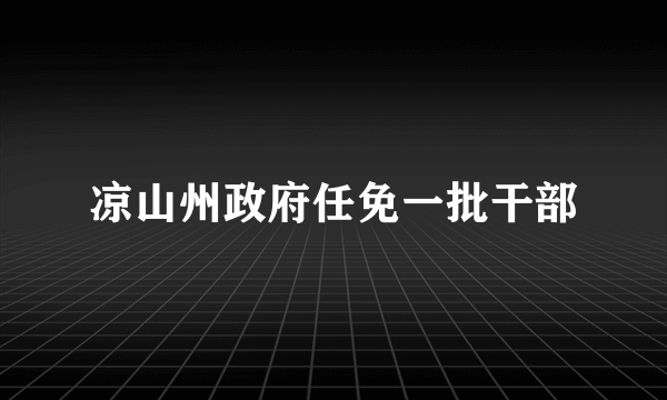 凉山州政府任免一批干部