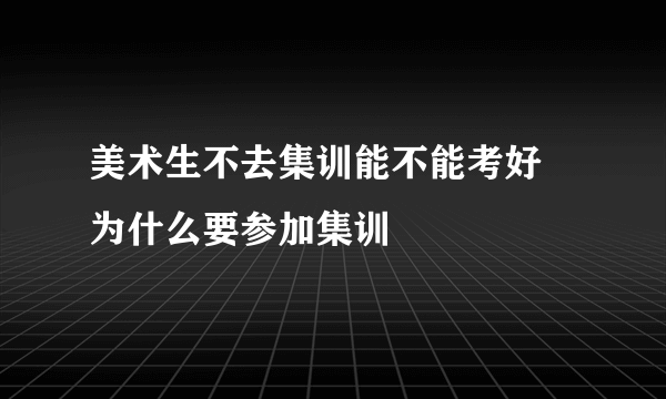 美术生不去集训能不能考好 为什么要参加集训