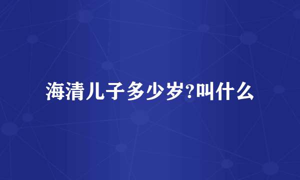 海清儿子多少岁?叫什么