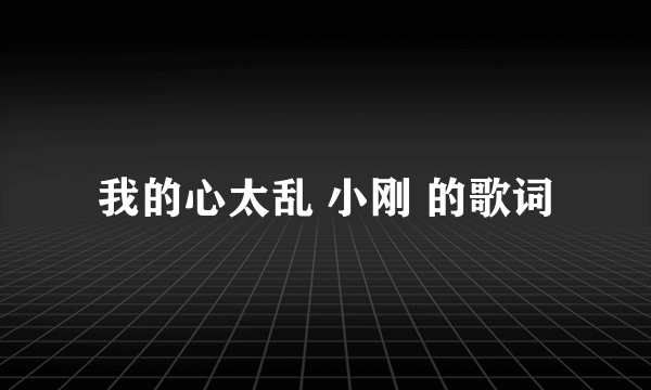 我的心太乱 小刚 的歌词