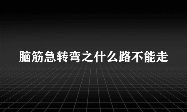 脑筋急转弯之什么路不能走