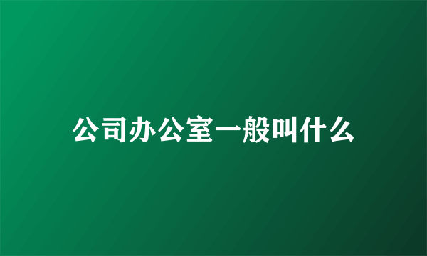 公司办公室一般叫什么