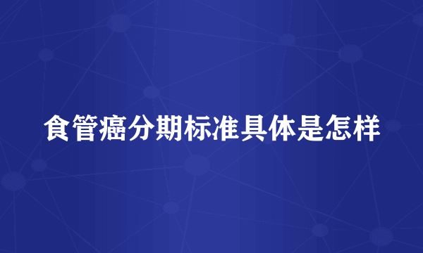 食管癌分期标准具体是怎样