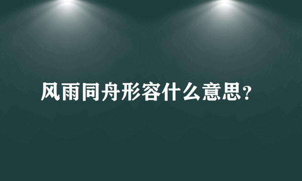 风雨同舟形容什么意思？